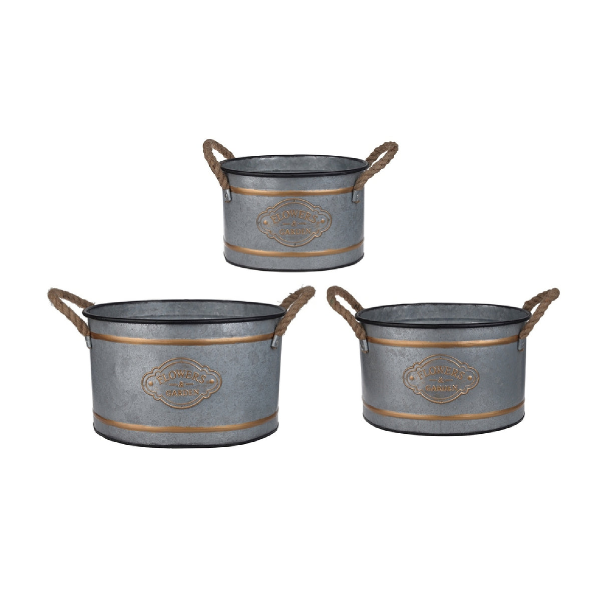 Modern European furniture - Huxley Metal Decorative Pots (Set of 3) - www.oroa.com