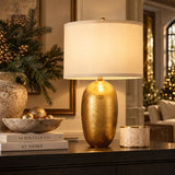 Round Gold Aluminum Table Lamp | OROA