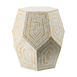 Modern European furniture - Hexagonal Capes Capiz Accent Stool - www.oroa.com