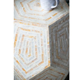 Modern European furniture - Hexagonal Capes Capiz Accent Stool - www.oroa.com