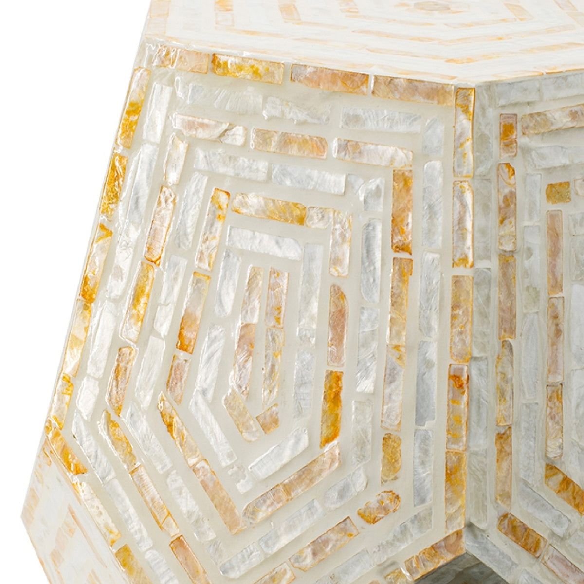 Modern European furniture - Hexagonal Capes Capiz Accent Stool - www.oroa.com