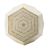 Modern European furniture - Hexagonal Capes Capiz Accent Stool - www.oroa.com