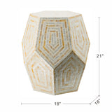 Modern European furniture - Hexagonal Capes Capiz Accent Stool - www.oroa.com