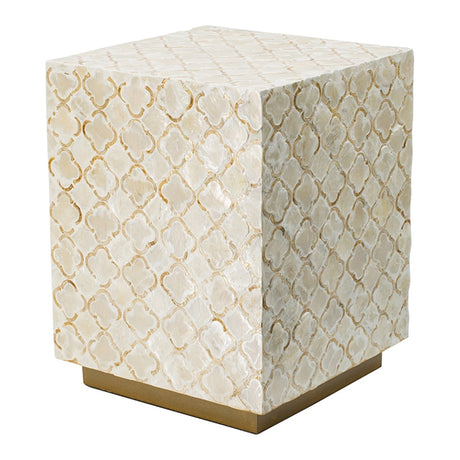 Square Capiz Accent Stool | OROA