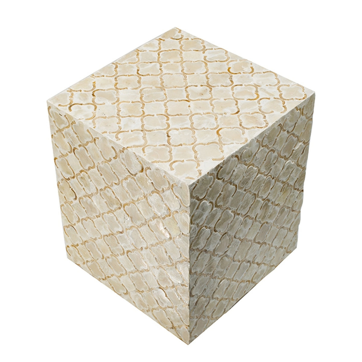 Square Capiz Accent Stool | OROA
