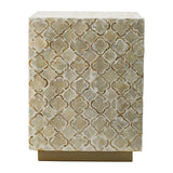 Square Capiz Accent Stool | OROA