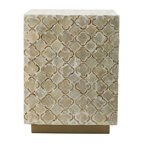 Square Capiz Accent Stool | OROA