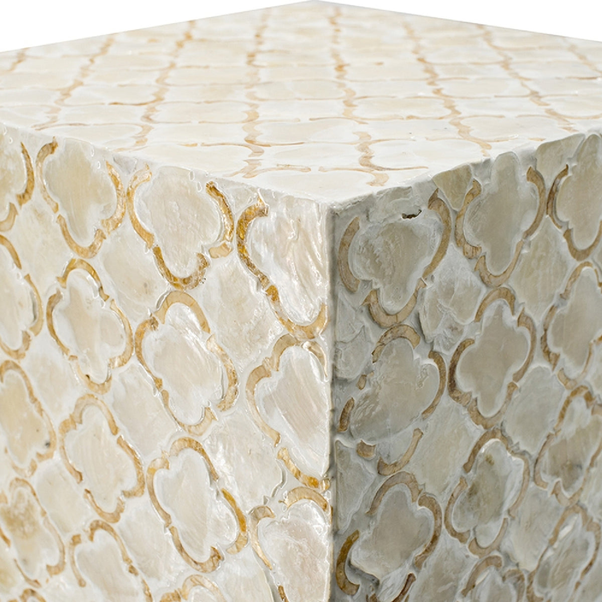 Square Capiz Accent Stool | OROA