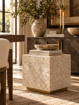Square Capiz Accent Stool | OROA