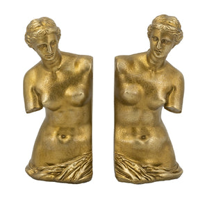 Modern European furniture - Gold Finish Bust Bookends (2) - www.oroa.com