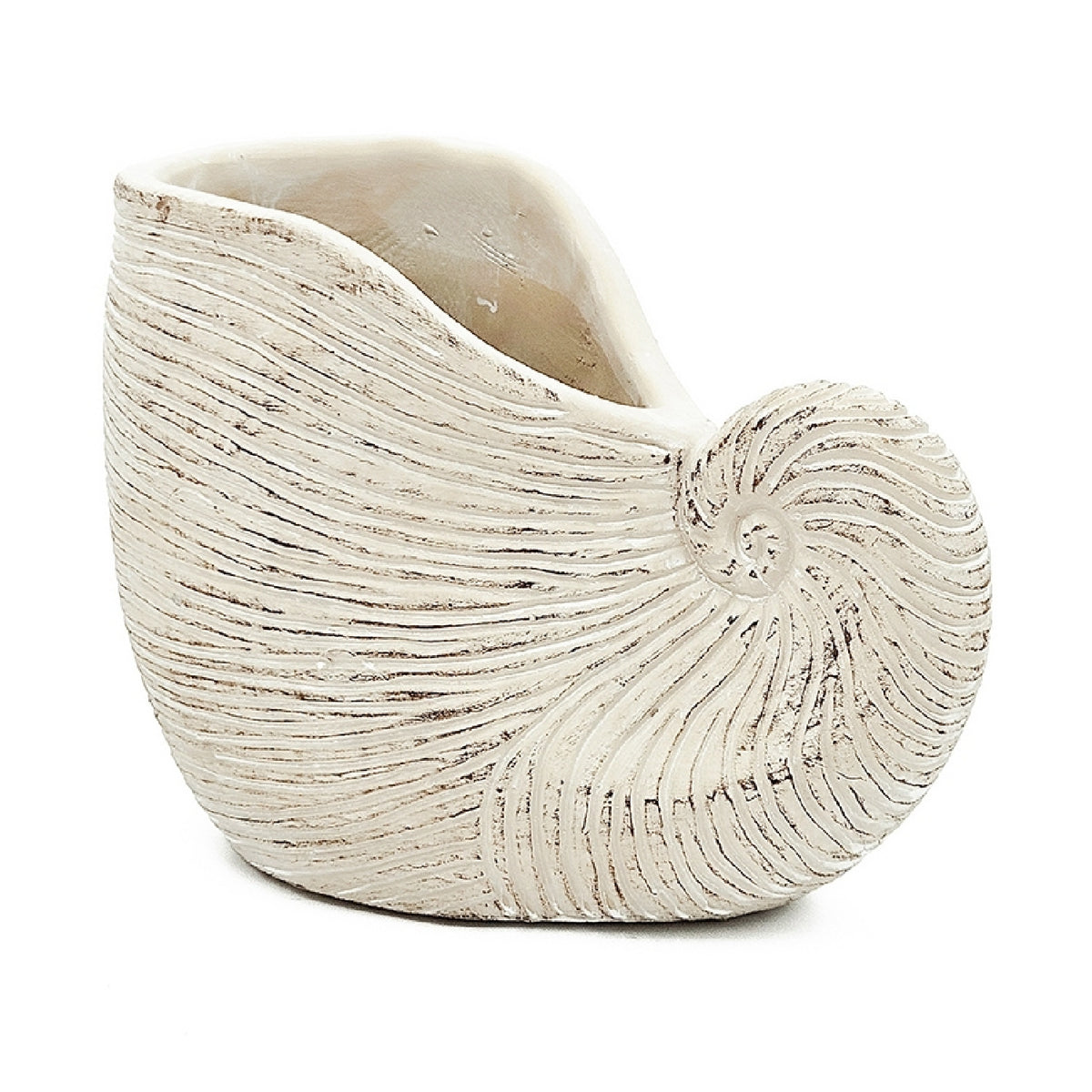 Modern European furniture - Textured Beige Nautilus Shell Sand Cement Planter - www.oroa.com