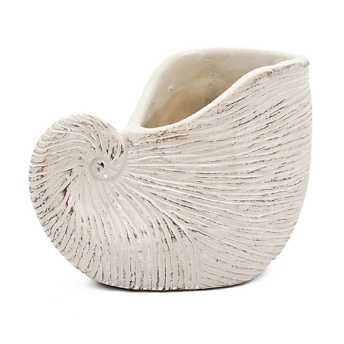 Modern European furniture - Textured Beige Nautilus Shell Sand Cement Planter - www.oroa.com