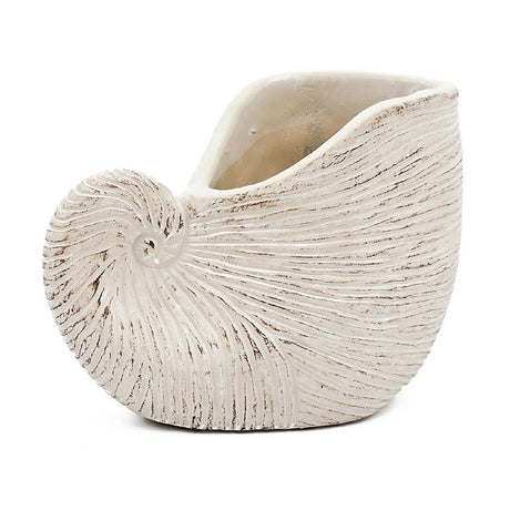Modern European furniture - Textured Beige Nautilus Shell Sand Cement Planter - www.oroa.com