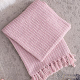 Pink and Tan Cotton Throw Blankets (2) | OROA