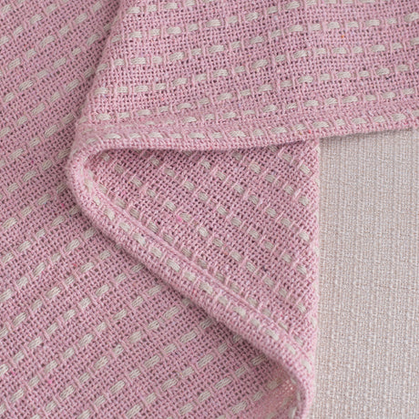 Pink and Tan Cotton Throw Blankets (2) | OROA