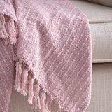 Pink and Tan Cotton Throw Blankets (2) | OROA