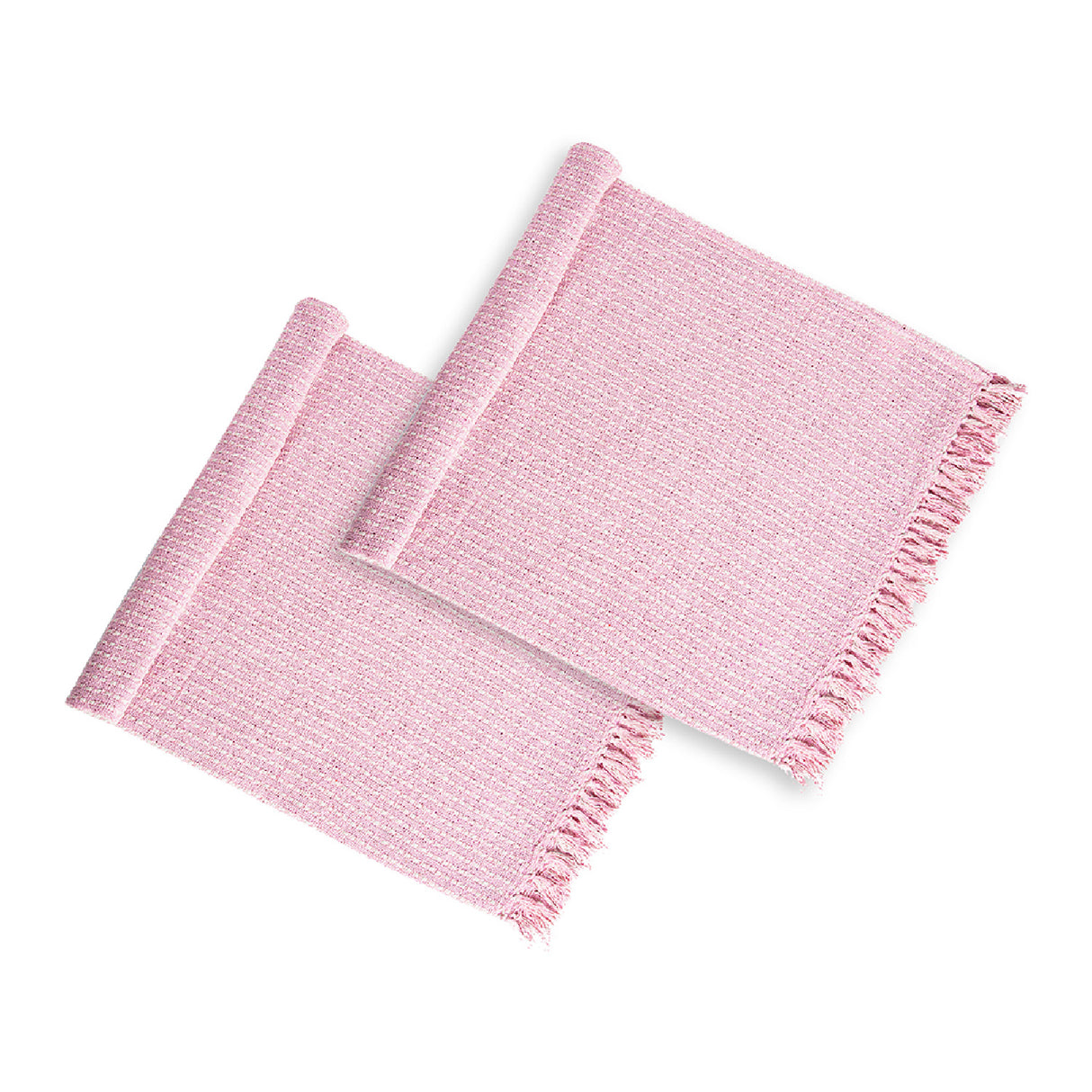 Pink and Tan Cotton Throw Blankets (2) | OROA