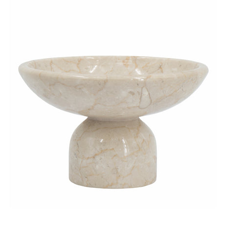 Modern European furniture - Cream Marble Pedestal Bowl - www.oroa.com