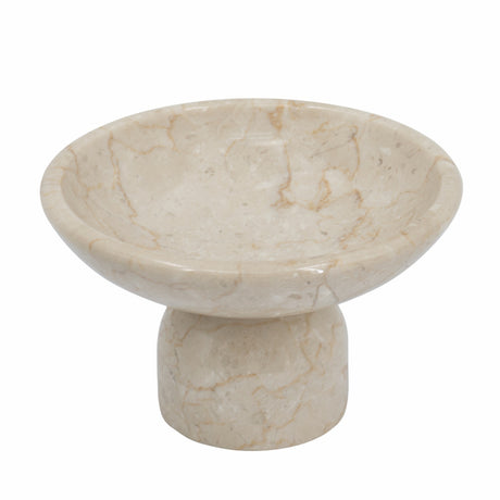 Modern European furniture - Cream Marble Pedestal Bowl - www.oroa.com