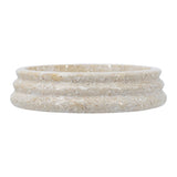 Modern European furniture - Cream Round Ribbed Marble Bowl - www.oroa.com