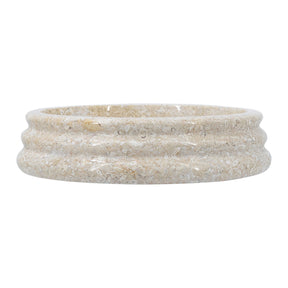 Modern European furniture - Cream Round Ribbed Marble Bowl - www.oroa.com