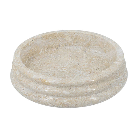 Modern European furniture - Cream Round Ribbed Marble Bowl - www.oroa.com