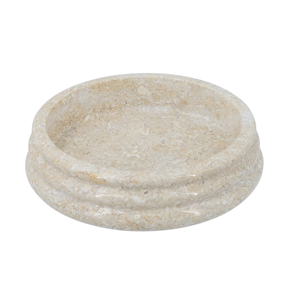 Modern European furniture - Cream Round Ribbed Marble Bowl - www.oroa.com