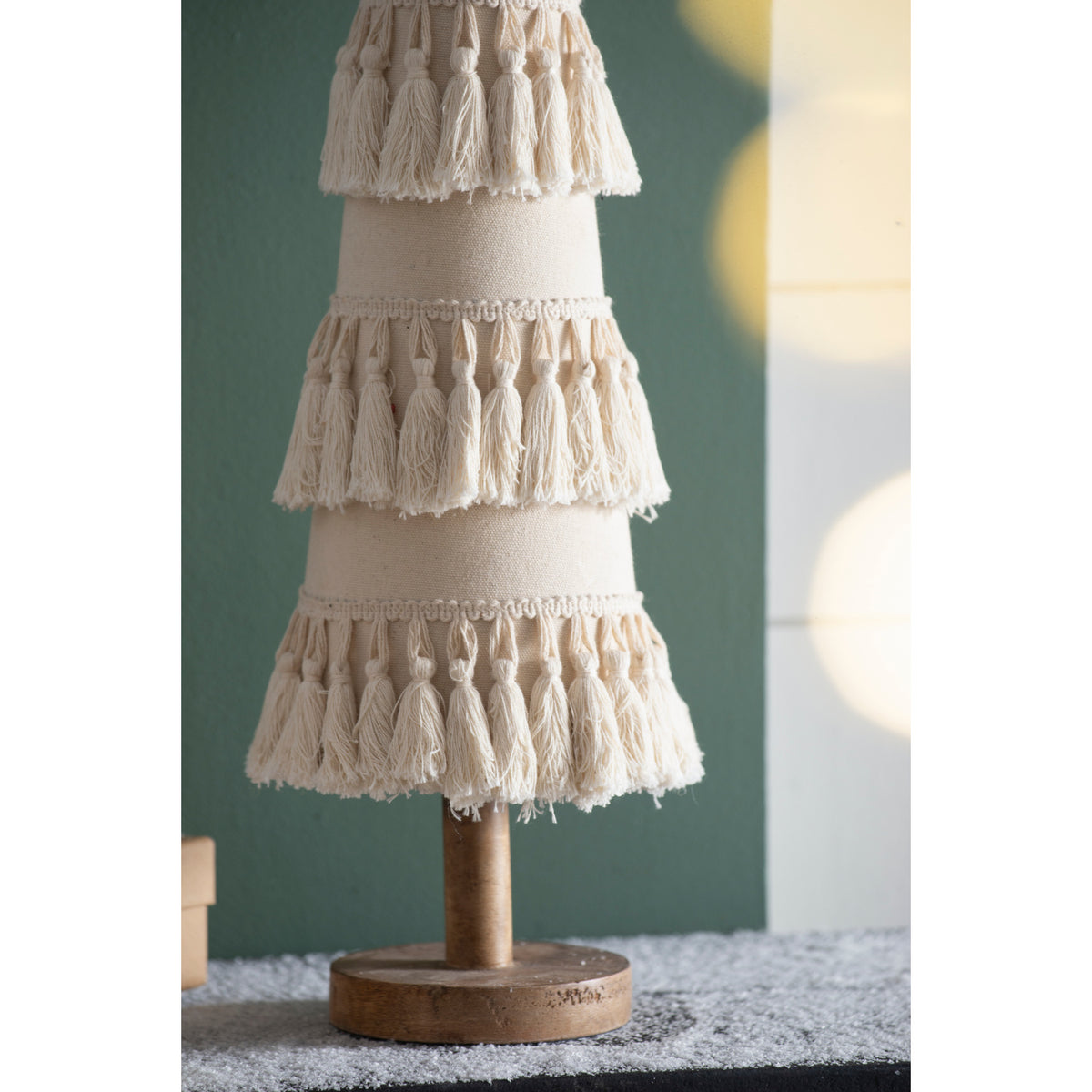Fringes Embellished Cone Christmas Decor | OROA