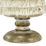 Christmas Fringed Embellished Cone with Wooden Base | OROA