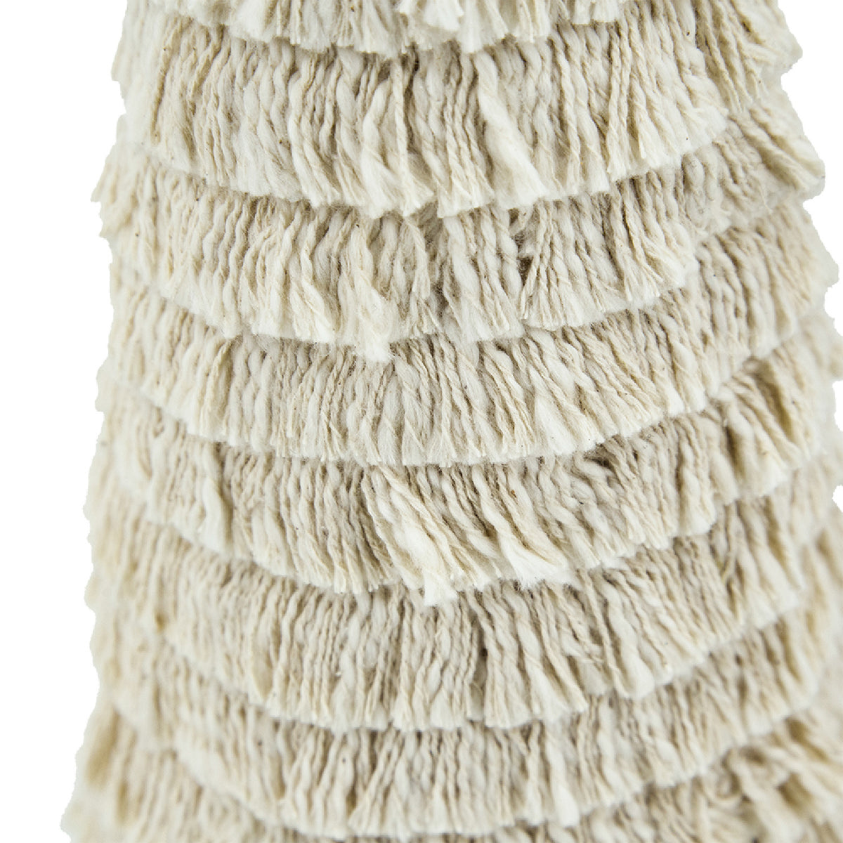 Christmas Fringed Embellished Cone with Wooden Base | OROA