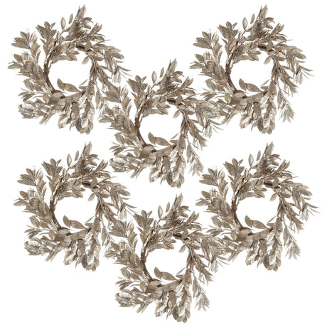 Modern European furniture - Champagne Gold Boxwood Christmas Candle Rings (6) - www.oroa.com