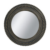 Round Woven Texture Wall Mirror - OROA - view 1