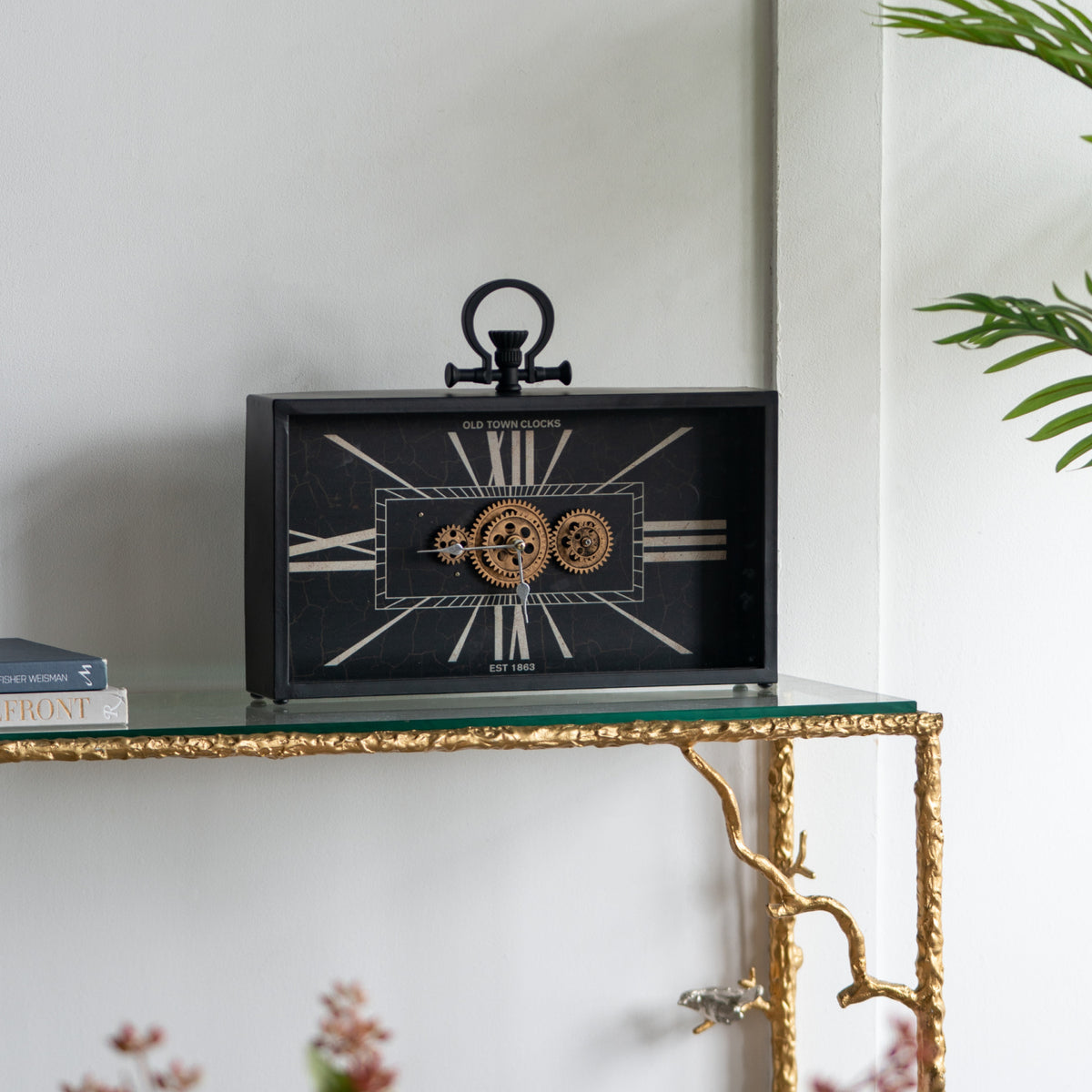 Black Gold Gear Table Clock | OROA