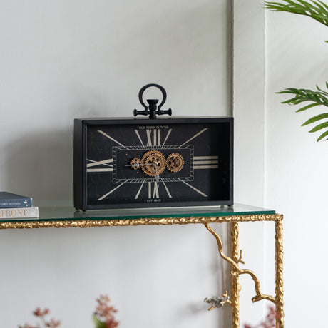 Black Gold Gear Table Clock | OROA