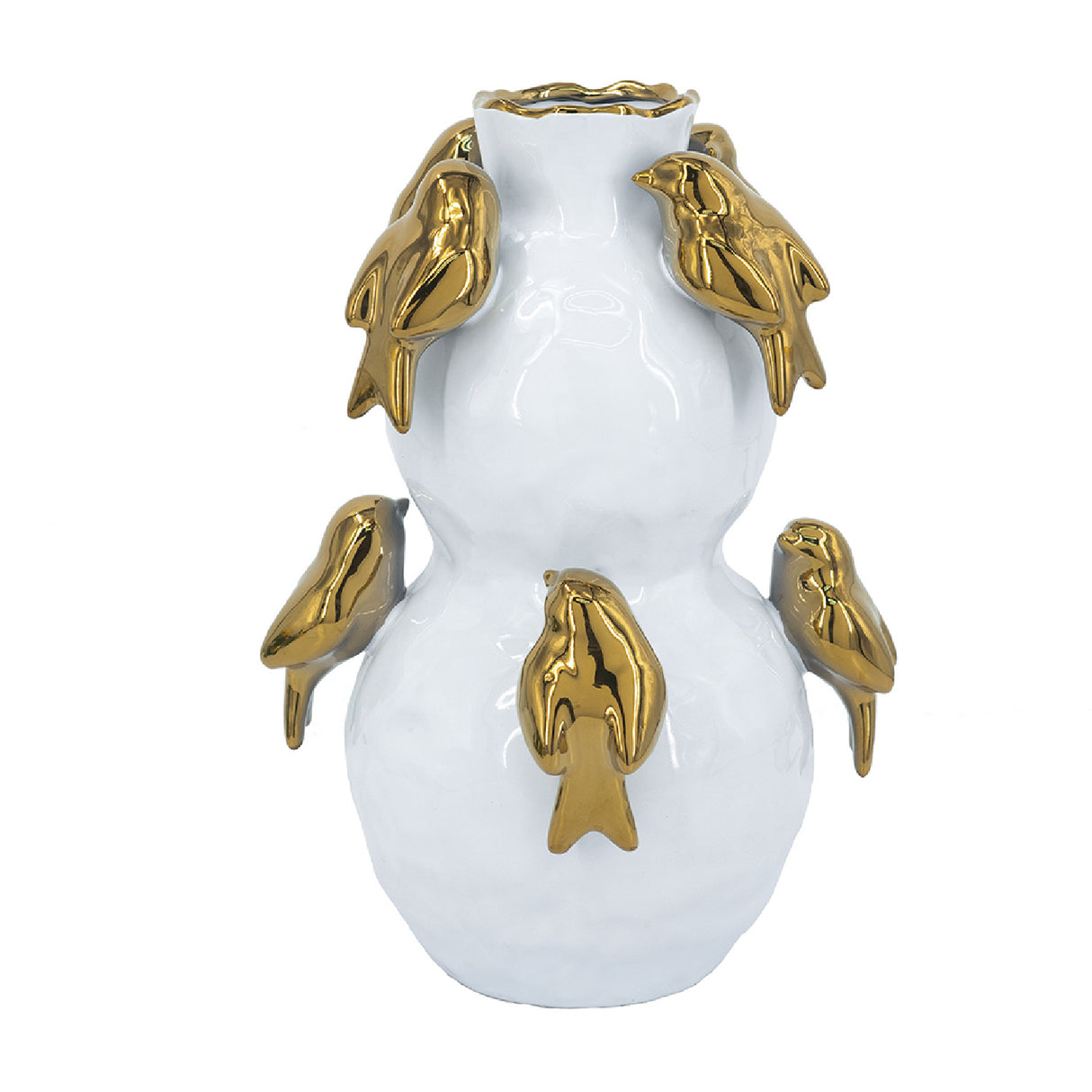 White Two-Tiered Ceramic Vase | OROA