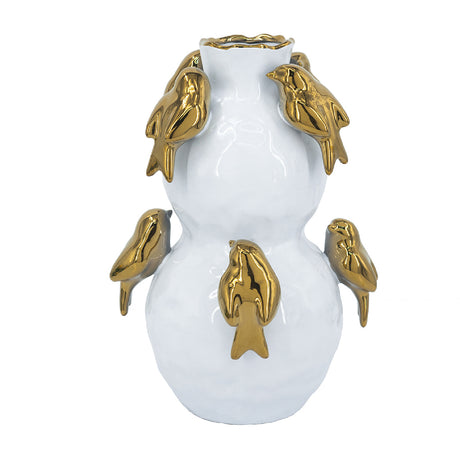 White Two-Tiered Ceramic Vase | OROA