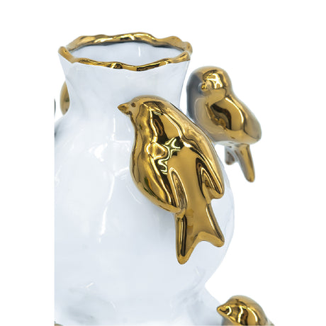 White Two-Tiered Ceramic Vase | OROA