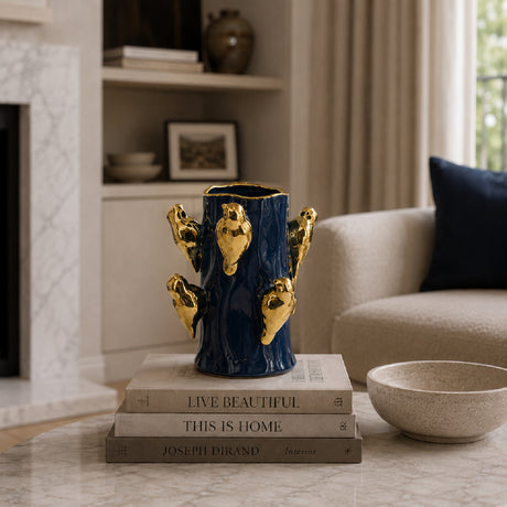 Blue Ceramic Tree Branch Vase S | OROA
