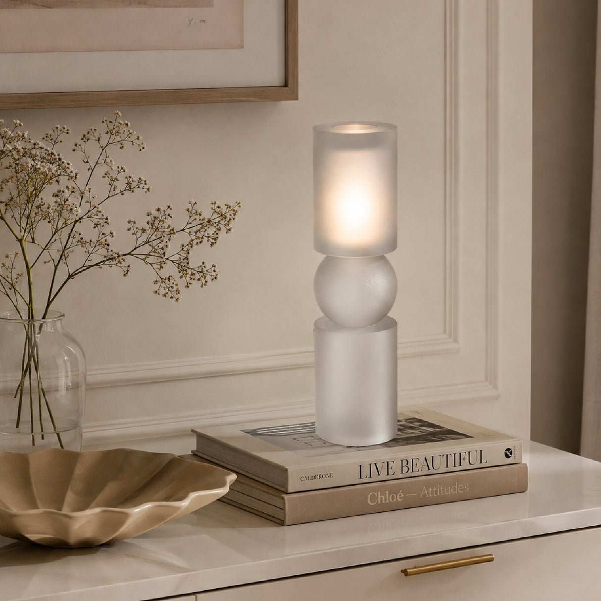 Palisade Medium Glass Candle Holder | OROA