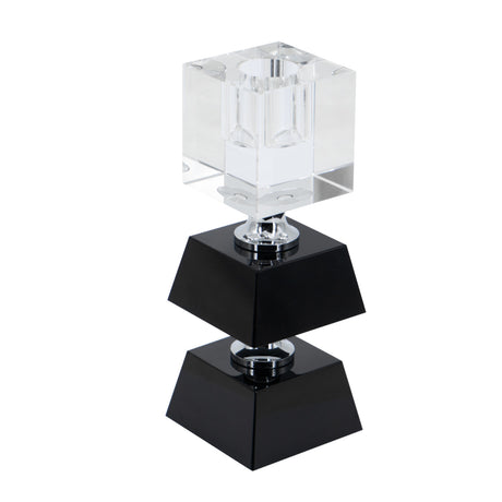 Black and Clear Square Candle Holder | OROA