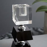 Black and Clear Square Candle Holder | OROA