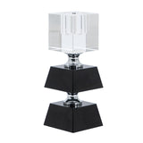 Black and Clear Square Candle Holder | OROA