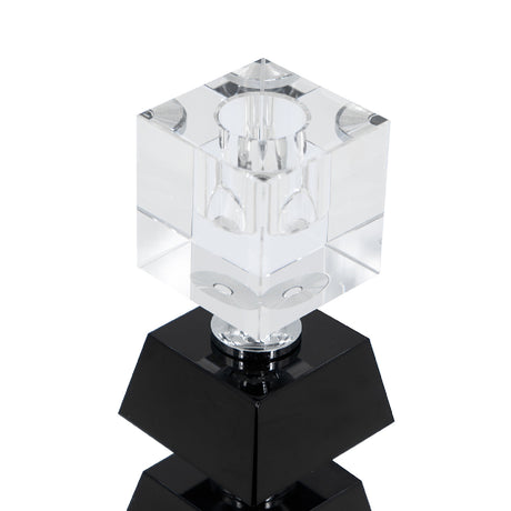 Black and Clear Square Candle Holder | OROA