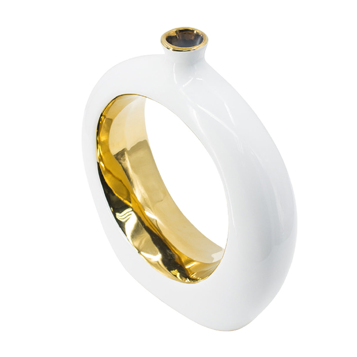 White Gold Round Vase | OROA