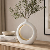 White Gold Round Vase | OROA