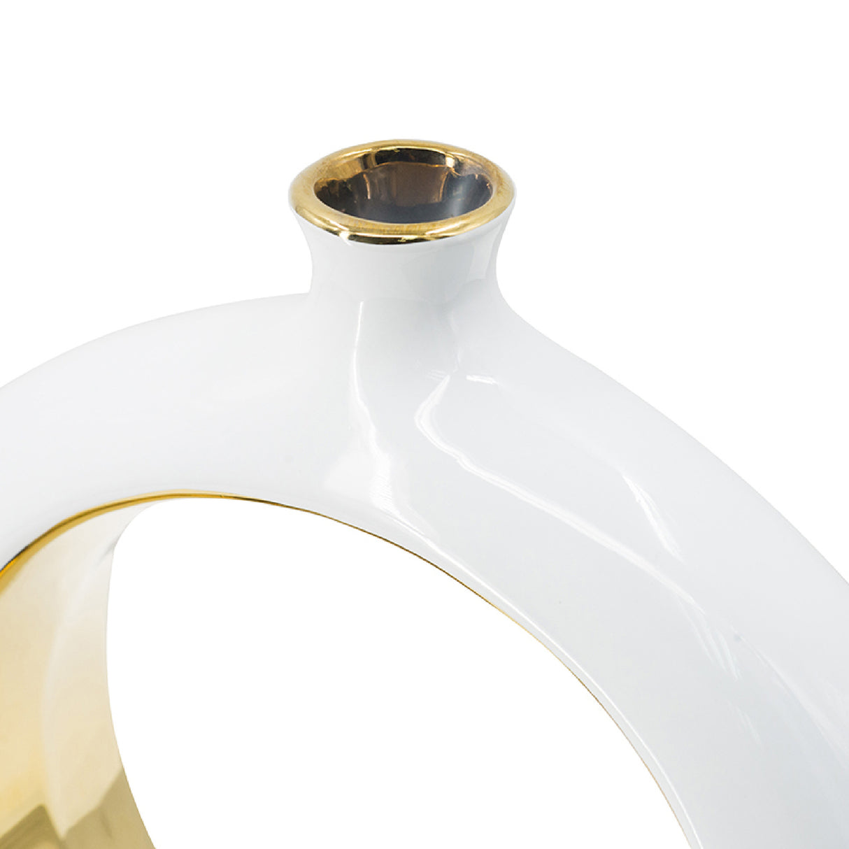 White Gold Round Vase | OROA