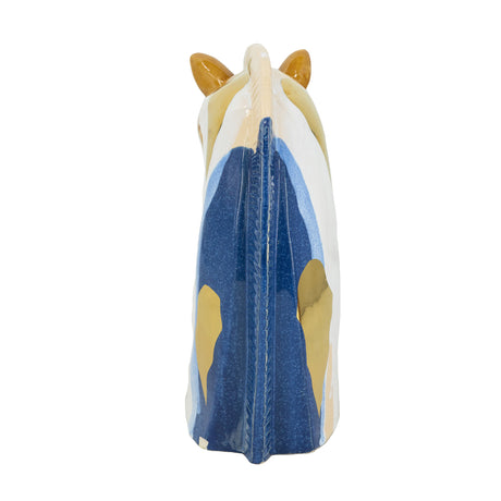 Multicolored Ceramic Horse Head Sculpture | OROA