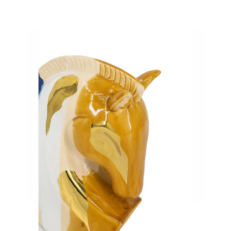 Multicolored Ceramic Horse Head Sculpture | OROA