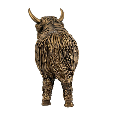 Modern European furniture - Bronze Lifelike Highland Cow Statue - www.oroa.com