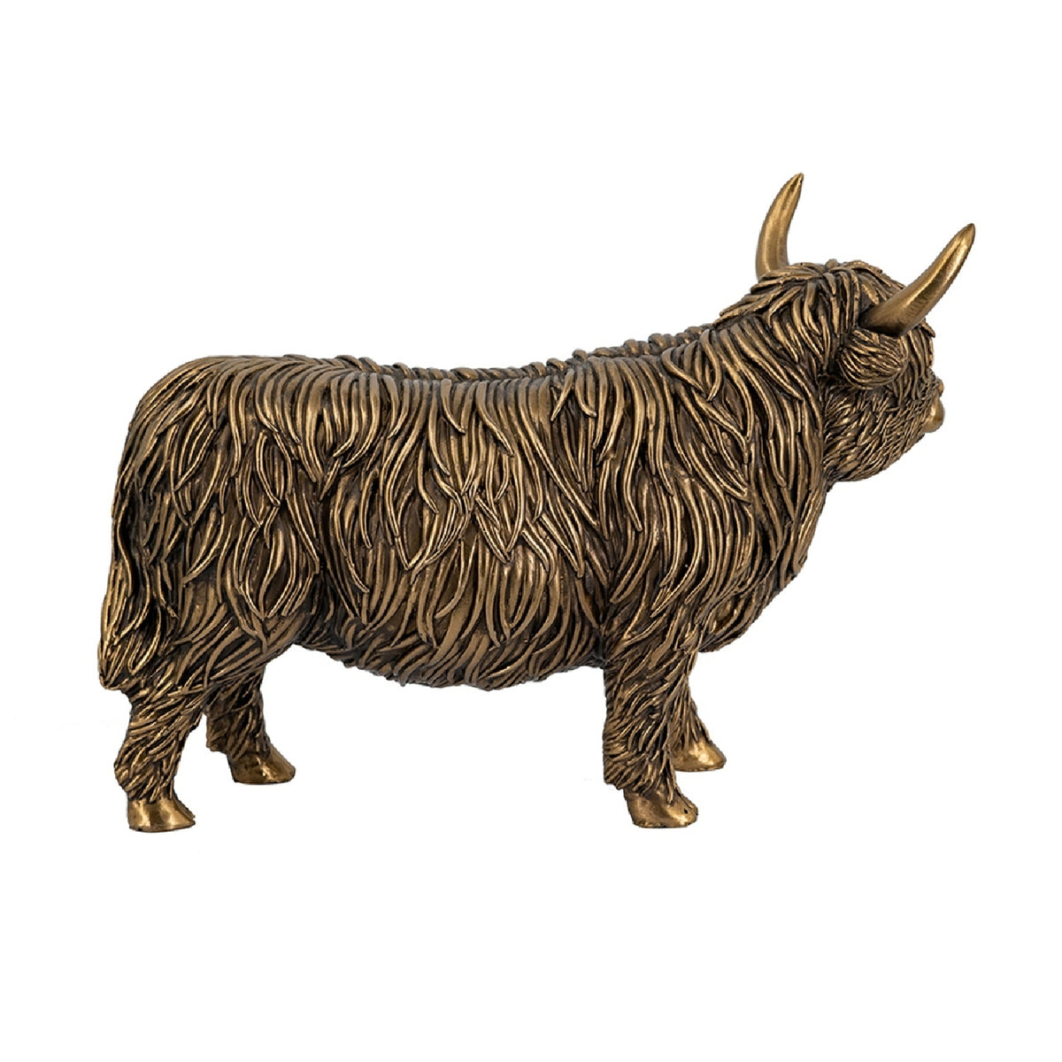 Modern European furniture - Bronze Lifelike Highland Cow Statue - www.oroa.com